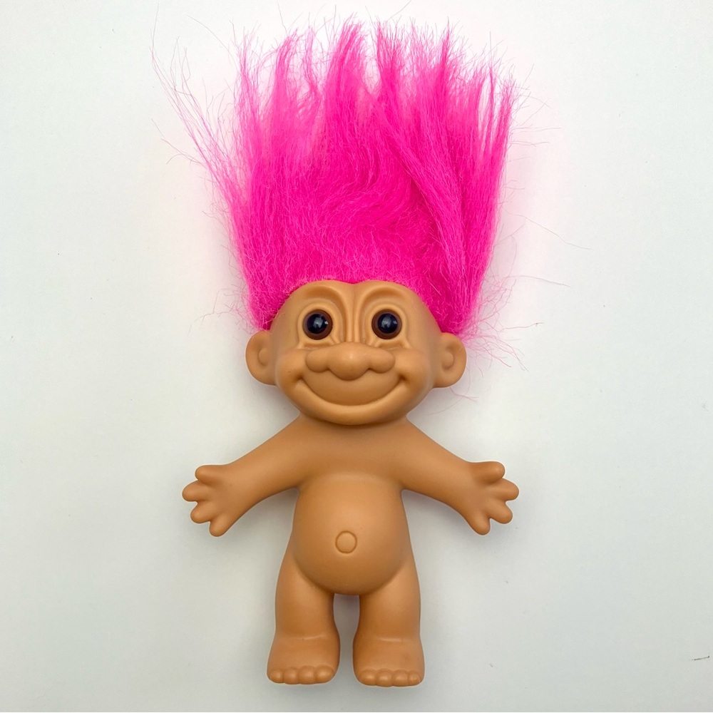Vintage Troll w/ Fluo Pink Hair - Picture 1 of 4